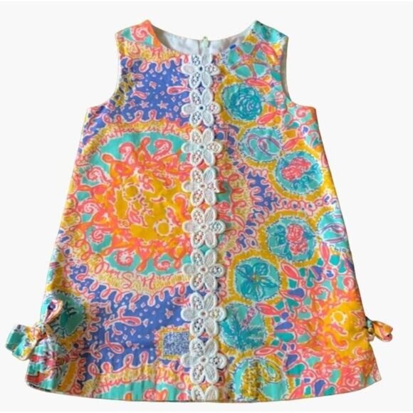 Lilly Pulitzer Classic Shift Dress A Story Written in the Sun Toddler Girls Size - Picture 2 of 8
